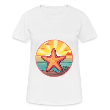 Seestern Buntes Aquarell Cartoon Kawaii Tier - Frauen T-Shirt atmungsaktiv - Weiß - Vorne - AI Model Female 172 dark (172cm)