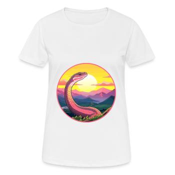 Schlange bunte Aquarell-Karikatur Kawaii-Tier - Frauen T-Shirt atmungsaktiv - Weiß - Vorne - AI Model Female 172 dark (172cm)