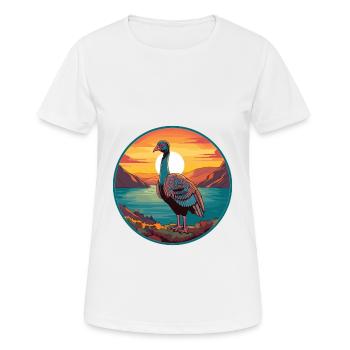 Turkey Pet Colorful Watercolor Cartoon Kawaii Pet - Women's Breathable T-Shirt - white - Front - AI Model Female 172 dark (172cm)