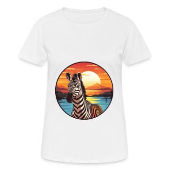 Zebra buntes Aquarell Cartoon Kawaii Tier - Frauen T-Shirt atmungsaktiv - Weiß - Vorne - AI Model Female 172 dark (172cm)