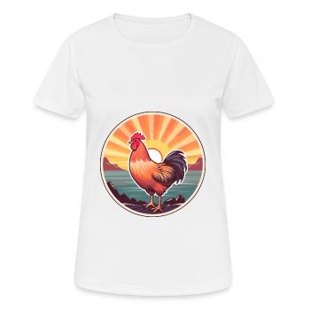 Poule Aquarelle Colorée Dessin Animé Kawaii Animal - T-shirt respirant Femme - blanc - Devant - AI Model Female 172 dark (172cm)