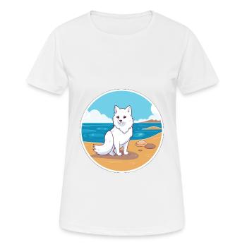 Arktisfuchs Aquarell Cartoon Kawaii Clipart Haustier - Frauen T-Shirt atmungsaktiv - Weiß - Vorne - AI Model Female 172 dark (172cm)