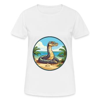 Anaconda Watercolor Cartoon Kawaii Clipart Animal - Women's Breathable T-Shirt - white - Front - AI Model Female 172 dark (172cm)