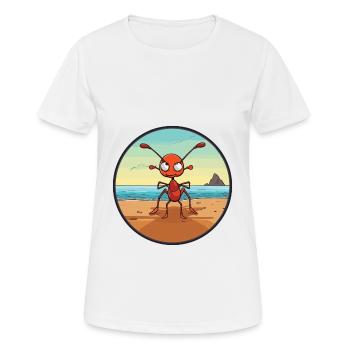 Ant Watercolor Cartoon Kawaii Clipart Animal - Women's Breathable T-Shirt - white - Front - AI Model Female 172 dark (172cm)