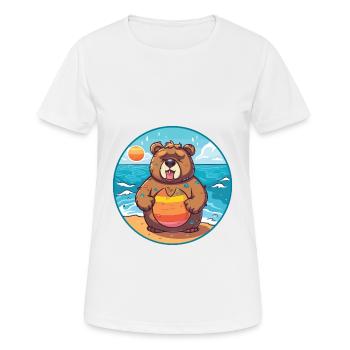 Bär Aquarell Karikatur Kawaii Clipart Tier - Frauen T-Shirt atmungsaktiv - Weiß - Vorne - AI Model Female 172 dark (172cm)