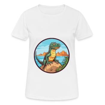 Basilisk Watercolor Cartoon Kawaii Clipart Animal - Women's Breathable T-Shirt - white - Front - AI Model Female 172 dark (172cm)