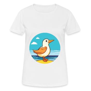 Oiseau Aquarelle Cartoon Kawaii Clipart Animal - T-shirt respirant Femme - blanc - Devant - AI Model Female 172 dark (172cm)