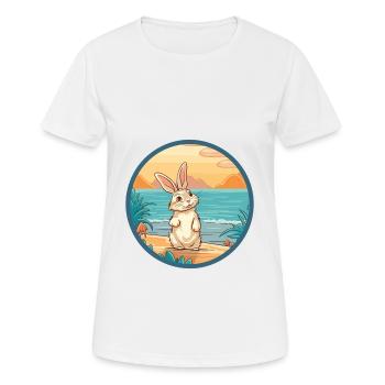 Hase Aquarell Cartoon Kawaii Clipart Tier - Frauen T-Shirt atmungsaktiv - Weiß - Vorne - AI Model Female 172 dark (172cm)