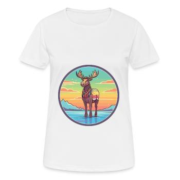 Karibu Aquarell Karikatur Kawaii Clipart Tier - Frauen T-Shirt atmungsaktiv - Weiß - Vorne - AI Model Female 172 dark (172cm)