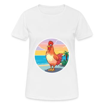 Chicken Watercolor Cartoon Kawaii Clipart Animal - Women's Breathable T-Shirt - white - Front - AI Model Female 172 dark (172cm)