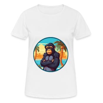Bonobo Watercolor Cartoon Kawaii Clipart Animal - Women's Breathable T-Shirt - white - Front - AI Model Female 172 dark (172cm)
