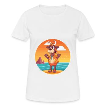 Bongo Aquarell Cartoon Kawaii Clipart Tier - Frauen T-Shirt atmungsaktiv - Weiß - Vorne - AI Model Female 172 dark (172cm)