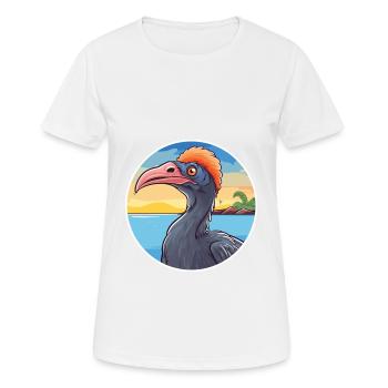 Cassowary Watercolor Cartoon Kawaii Clipart Animal - Women's Breathable T-Shirt - white - Front - AI Model Female 172 dark (172cm)