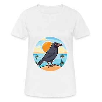 Crow Watercolor Cartoon Kawaii Clipart Animal - Women's Breathable T-Shirt - white - Front - AI Model Female 172 dark (172cm)
