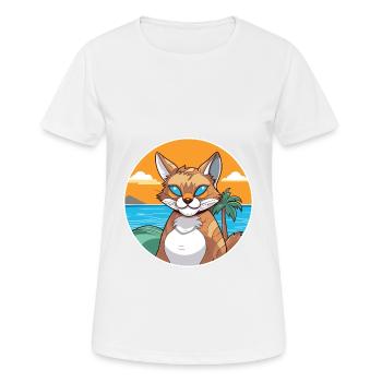 Rotluchs Aquarell Cartoon Kawaii Clipart Tier - Frauen T-Shirt atmungsaktiv - Weiß - Vorne - AI Model Female 172 dark (172cm)