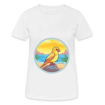 Canari oiseau aquarelle dessin animé Kawaii Clipart animal de compagnie - T-shirt respirant Femme - blanc - Devant - AI Model Female 172 dark (172cm)