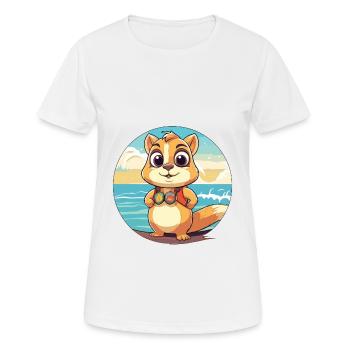 Chipmunk Watercolor Cartoon Kawaii Clipart Animal - Women's Breathable T-Shirt - white - Front - AI Model Female 172 dark (172cm)