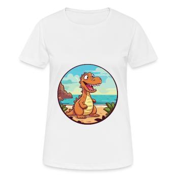 Dinosaurier Aquarell Cartoon Kawaii Clipart Tier - Frauen T-Shirt atmungsaktiv - Weiß - Vorne - AI Model Female 172 dark (172cm)