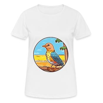 Cuckoo Watercolor Cartoon Kawaii Clipart Animal - Women's Breathable T-Shirt - white - Front - AI Model Female 172 dark (172cm)