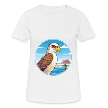 Falcon Watercolor Cartoon Kawaii Clipart Animal - Women's Breathable T-Shirt - white - Front - AI Model Female 172 dark (172cm)