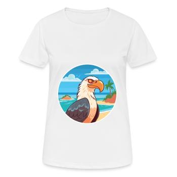 Eagle Watercolor Cartoon Kawaii Clipart Animal - Women's Breathable T-Shirt - white - Front - AI Model Female 172 dark (172cm)