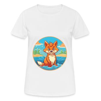 Fuchs Aquarell Cartoon Kawaii Clipart Tier - Frauen T-Shirt atmungsaktiv - Weiß - Vorne - AI Model Female 172 dark (172cm)