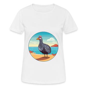 Pintade aquarelle dessin animé Kawaii Clipart animal de compagnie - T-shirt respirant Femme - blanc - Devant - AI Model Female 172 dark (172cm)