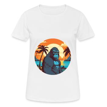 Gorilla Aquarell Cartoon Kawaii Clipart Tier - Frauen T-Shirt atmungsaktiv - Weiß - Vorne - AI Model Female 172 dark (172cm)