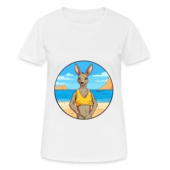 Kangaroo Watercolor Cartoon Kawaii Clipart Animal - Women's Breathable T-Shirt - white - Front - AI Model Female 172 dark (172cm)