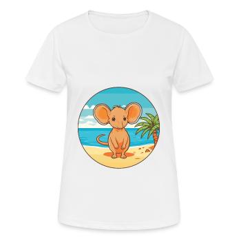 Elephant Shrew Watercolor Cartoon Kawaii Animal - Women's Breathable T-Shirt - white - Front - AI Model Female 172 dark (172cm)