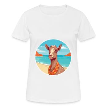 Ziege Aquarell Cartoon Kawaii Clipart Tier - Frauen T-Shirt atmungsaktiv - Weiß - Vorne - AI Model Female 172 dark (172cm)