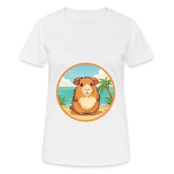 Guinea Pig Watercolor Cartoon Kawaii Clipart Pet - Women's Breathable T-Shirt - white - Front - AI Model Female 172 dark (172cm)