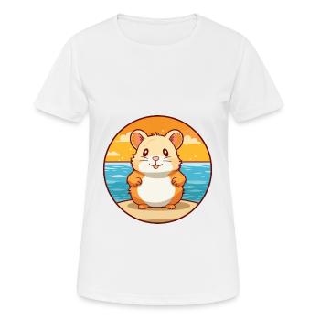 Hamster Aquarell Cartoon Kawaii Clipart Tier - Frauen T-Shirt atmungsaktiv - Weiß - Vorne - AI Model Female 172 dark (172cm)
