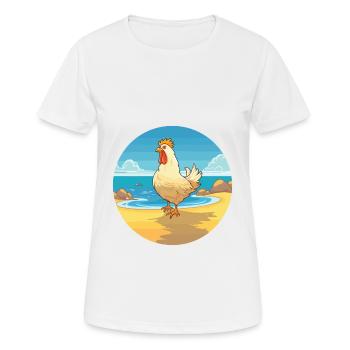 Poule aquarelle dessin animé Kawaii Clipart Animal - T-shirt respirant Femme - blanc - Devant - AI Model Female 172 dark (172cm)
