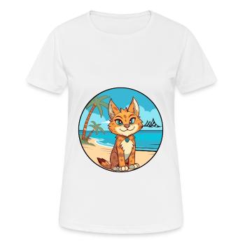 Luchs Aquarell Cartoon Kawaii Clipart Tier - Frauen T-Shirt atmungsaktiv - Weiß - Vorne - AI Model Female 172 dark (172cm)