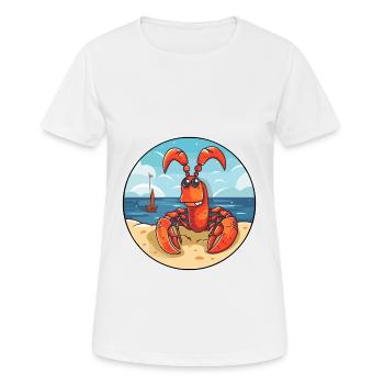 Lobster Watercolor Cartoon Kawaii Clipart Animal - Women's Breathable T-Shirt - white - Front - AI Model Female 172 dark (172cm)