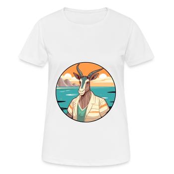 Oryx Aquarelle Dessin Animé Kawaii Clipart Animal - T-shirt respirant Femme - blanc - Devant - AI Model Female 172 dark (172cm)