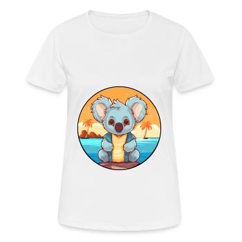 Koala Watercolor Cartoon Kawaii Clipart Animal - Women's Breathable T-Shirt - white - Front - AI Model Female 172 dark (172cm)
