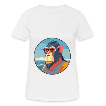 Mandrill Watercolor Cartoon Kawaii Clipart Animal - Women's Breathable T-Shirt - white - Front - AI Model Female 172 dark (172cm)