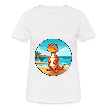 Lizard Watercolor Cartoon Kawaii Clipart Animal - Women's Breathable T-Shirt - white - Front - AI Model Female 172 dark (172cm)