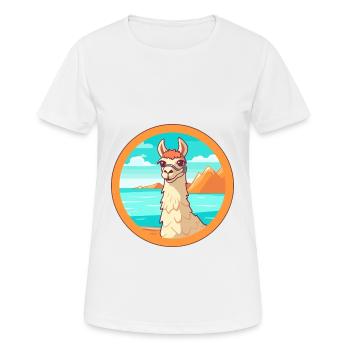 Lama Aquarell Cartoon Kawaii Clipart Tier - Frauen T-Shirt atmungsaktiv - Weiß - Vorne - AI Model Female 172 dark (172cm)