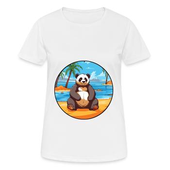 Panda Aquarell Karikatur Kawaii Clipart Tier - Frauen T-Shirt atmungsaktiv - Weiß - Vorne - AI Model Female 172 dark (172cm)