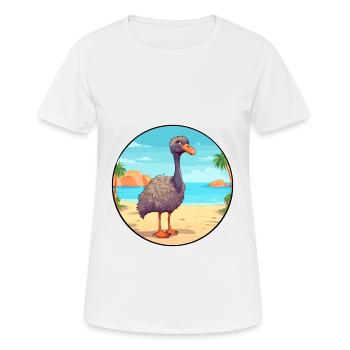 Straußen, Aquarell, Cartoon, Kawaii, Clipart, Tier - Frauen T-Shirt atmungsaktiv - Weiß - Vorne - AI Model Female 172 dark (172cm)