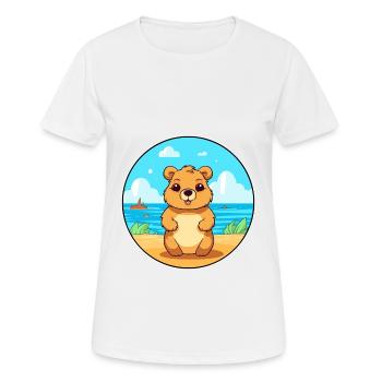 Quokka Watercolor Cartoon Kawaii Clipart Animal - Women's Breathable T-Shirt - white - Front - AI Model Female 172 dark (172cm)