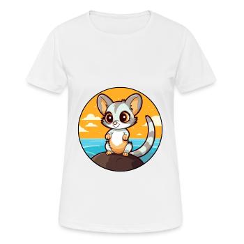 Sugar Glider aquarelle dessin animé Kawaii Clipart animal de compagnie - T-shirt respirant Femme - blanc - Devant - AI Model Female 172 dark (172cm)