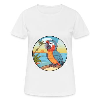 Papagei Aquarell Cartoon Kawaii Clipart Tier - Frauen T-Shirt atmungsaktiv - Weiß - Vorne - AI Model Female 172 dark (172cm)