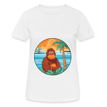 Orang-Utan Aquarell Cartoon Kawaii Clipart Tier - Frauen T-Shirt atmungsaktiv - Weiß - Vorne - AI Model Female 172 dark (172cm)