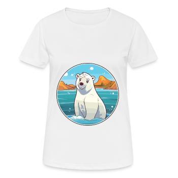 Polar Bear Watercolor Cartoon Kawaii Clipart Pet - Women's Breathable T-Shirt - white - Front - AI Model Female 172 dark (172cm)