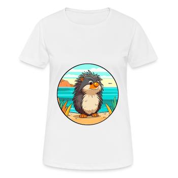 Porcupine Watercolor Cartoon Kawaii Clipart Animal - Women's Breathable T-Shirt - white - Front - AI Model Female 172 dark (172cm)