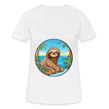 Paresseux aquarelle dessin animé Kawaii Clipart Animal - T-shirt respirant Femme - blanc - Devant - AI Model Female 172 dark (172cm)